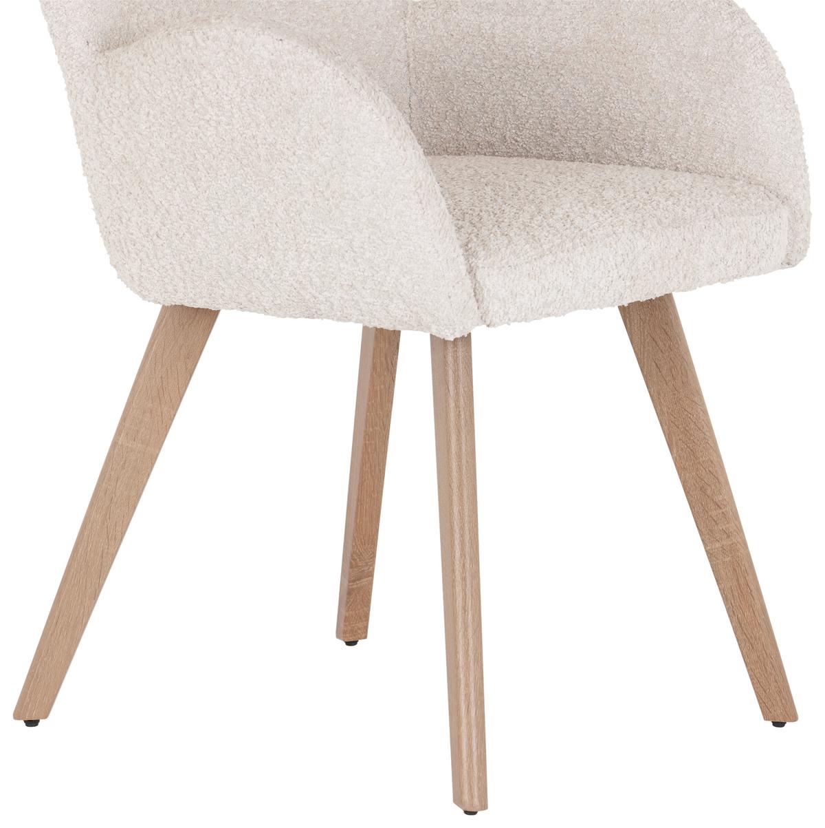 Armlehnstuhl Lydia Beige Gepolstert - Eichefarben/Beige, MODERN, Textil/Metall (57/85/63cm) - MID.YOU