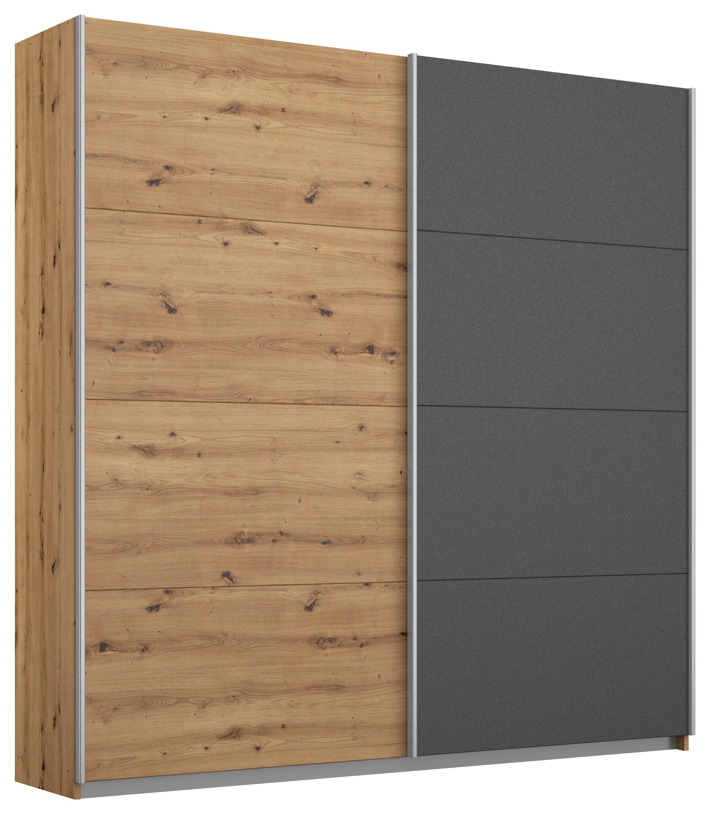 Schwebetürenschrank Subito - Graphitfarben/Eiche Artisan, MODERN, Holzwerkstoff (181/197/61cm) - Rauch Möbel