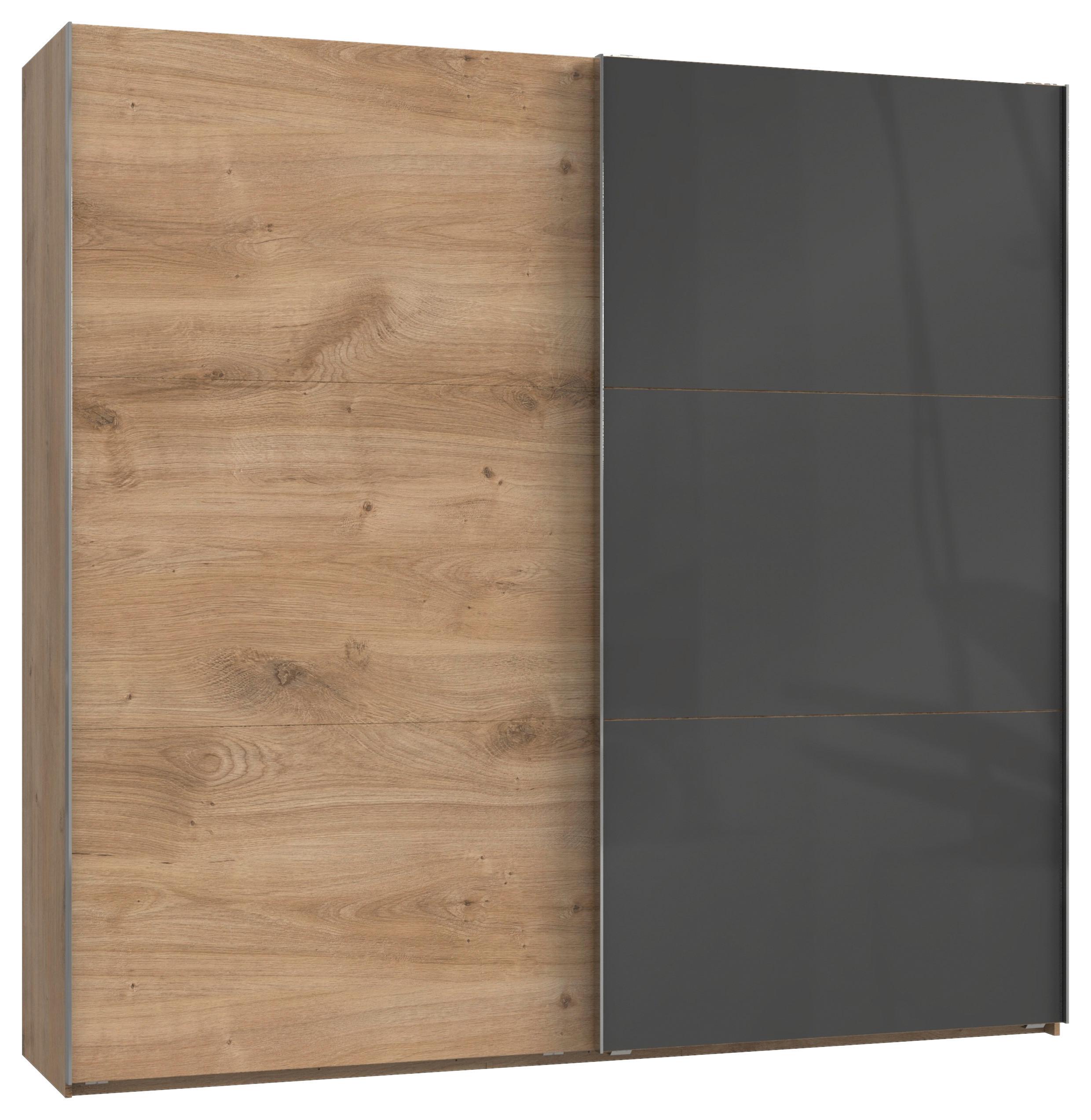 Schwebetürenschrank B: 250 Cm Level 36c Grau/eiche Dekor - Eichefarben/Grau, MODERN, Holzwerkstoff (250/236/65cm) - MID.YOU