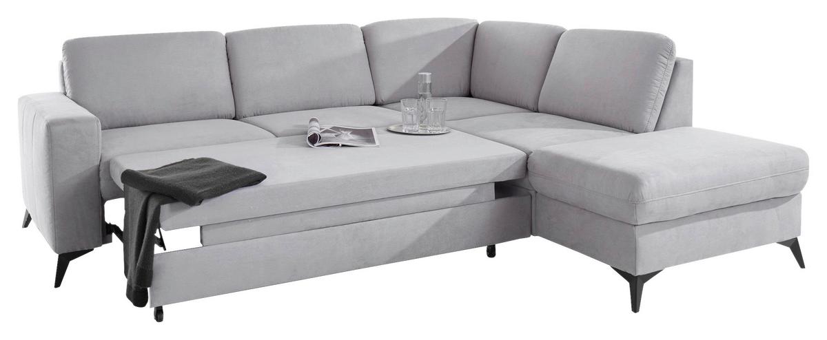 SEDACIA SÚPRAVA LOLLAND - čierna/svetlosivá, Modern, kov/textil (249/212cm)