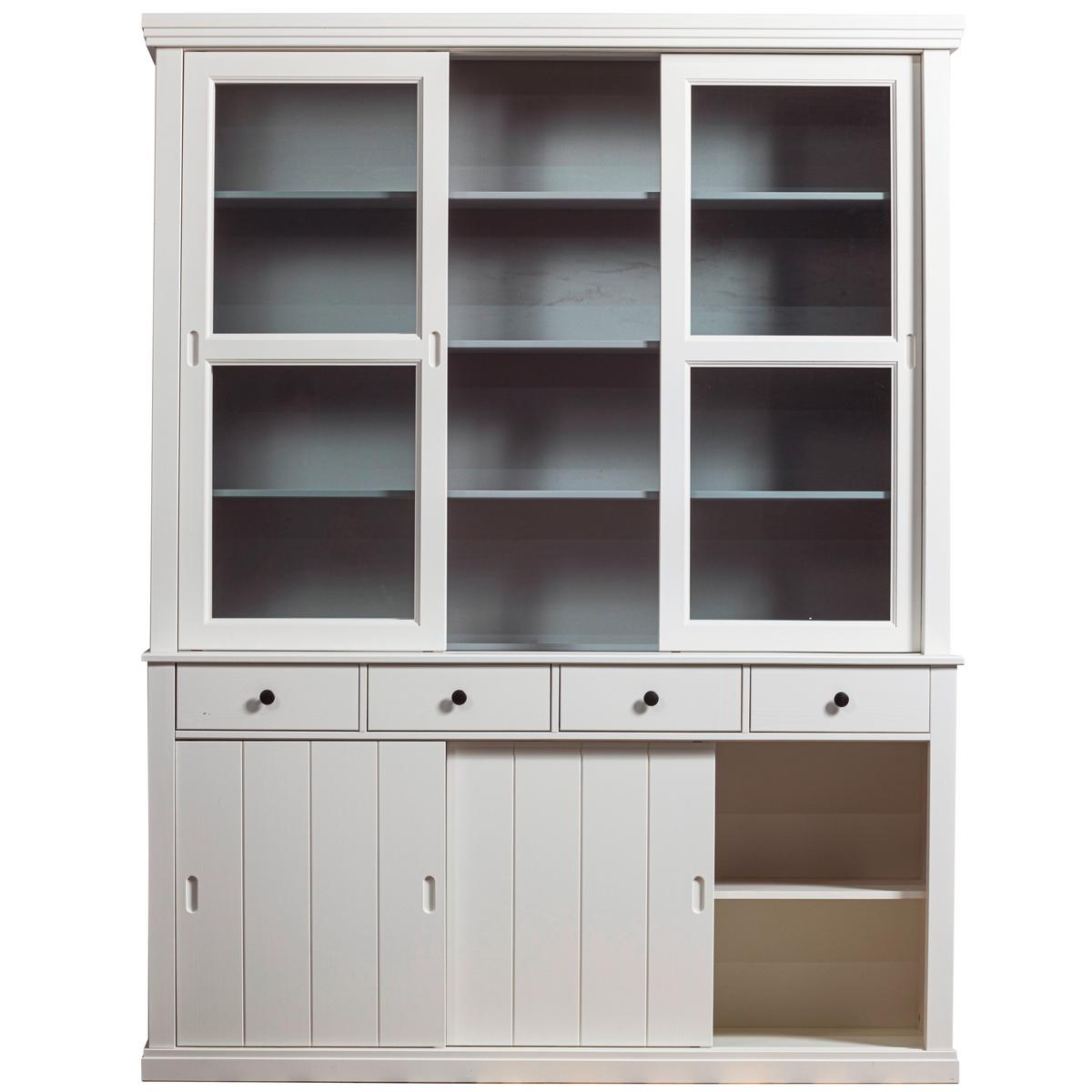 Vitrine Lagos Weiß B: 166 Cm - Weiß, Design, Glas/Holz (166/214/48cm) - Livetastic