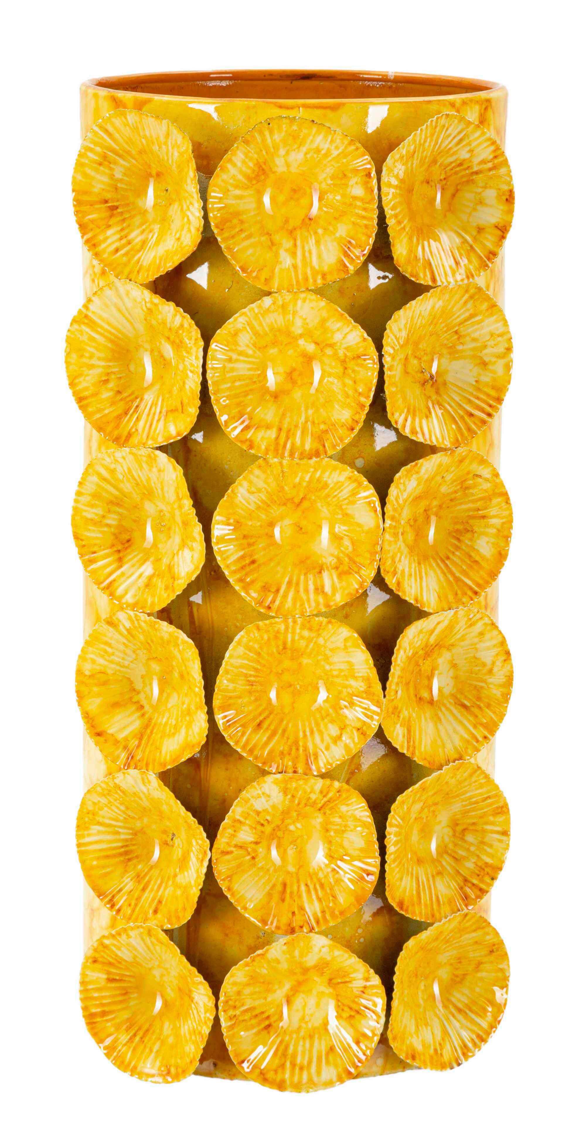 Vase Pot Drop Gelb B: 16 cm - Gelb, Basics, Metall (16/33/15cm)