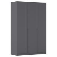 Drehtürenschrank Alabama Grau Metallic B: 136 Cm - Grau, MODERN, Holzwerkstoff (136/229/54cm) - Rauch Möbel