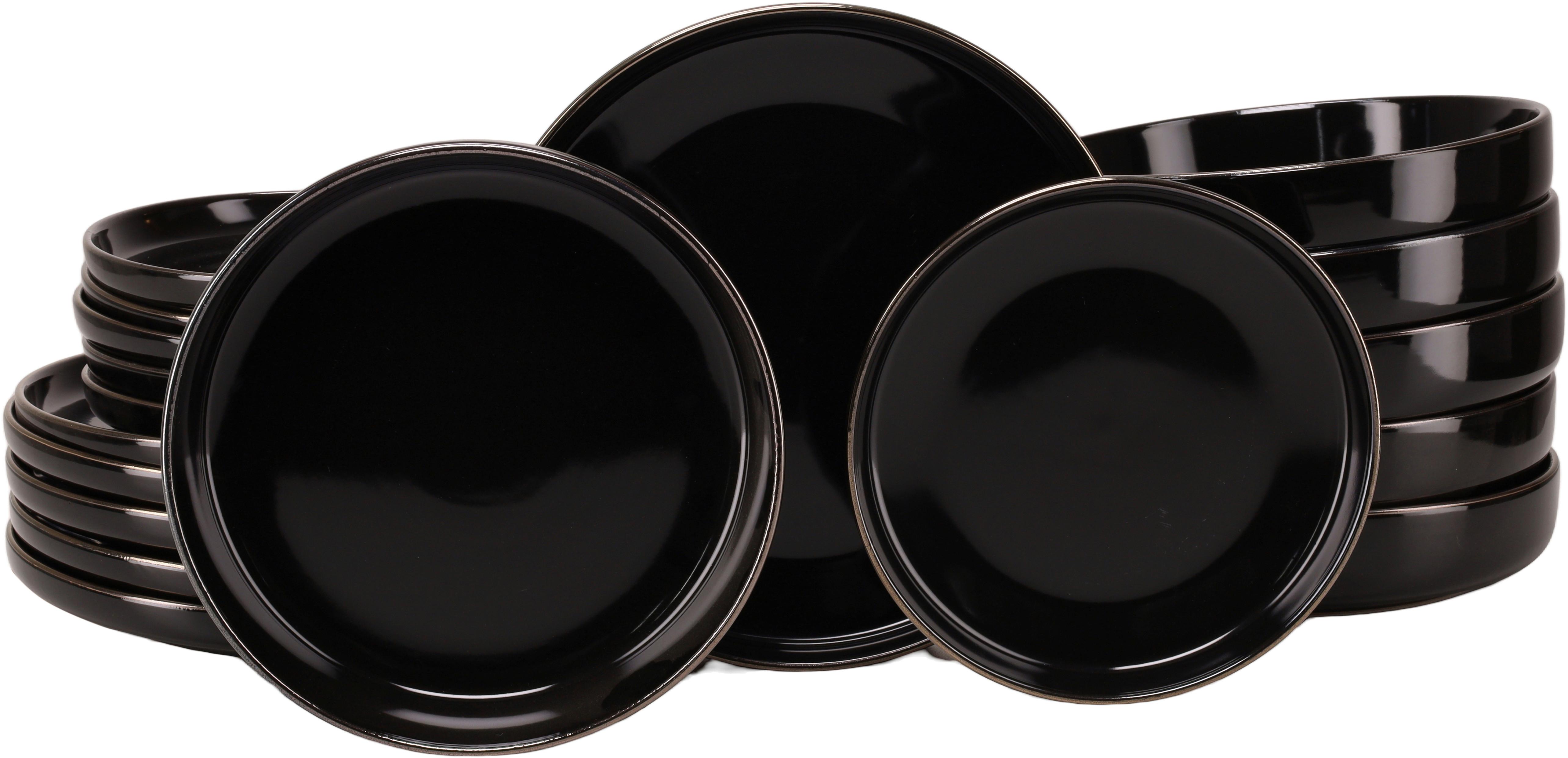 TAFELSERVICE 24784 NORDIC FESTIVE SCHWARZ - Goldfarben/Schwarz, Basics, Keramik - Creatable
