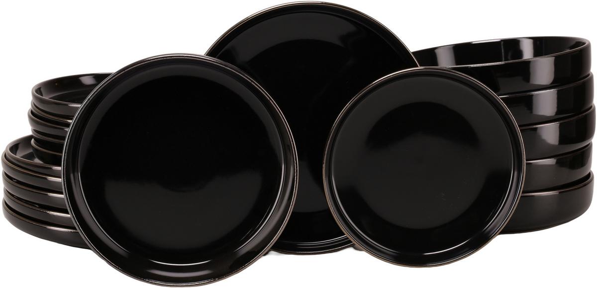 TAFELSERVICE 24784 NORDIC FESTIVE SCHWARZ - Goldfarben/Schwarz, Basics, Keramik - Creatable
