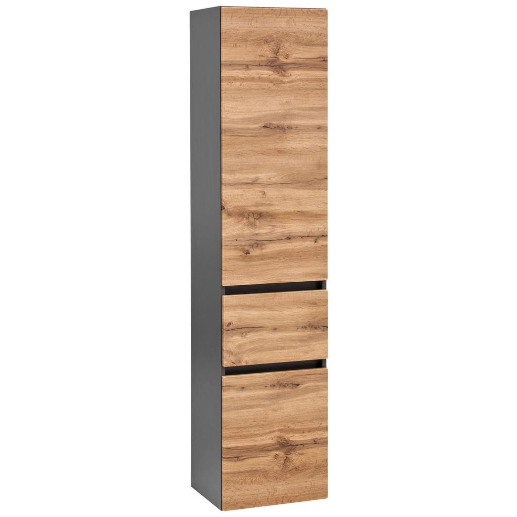 Hochschrank Kopenhagen B: 40 cm Graphit-/Eichefarben