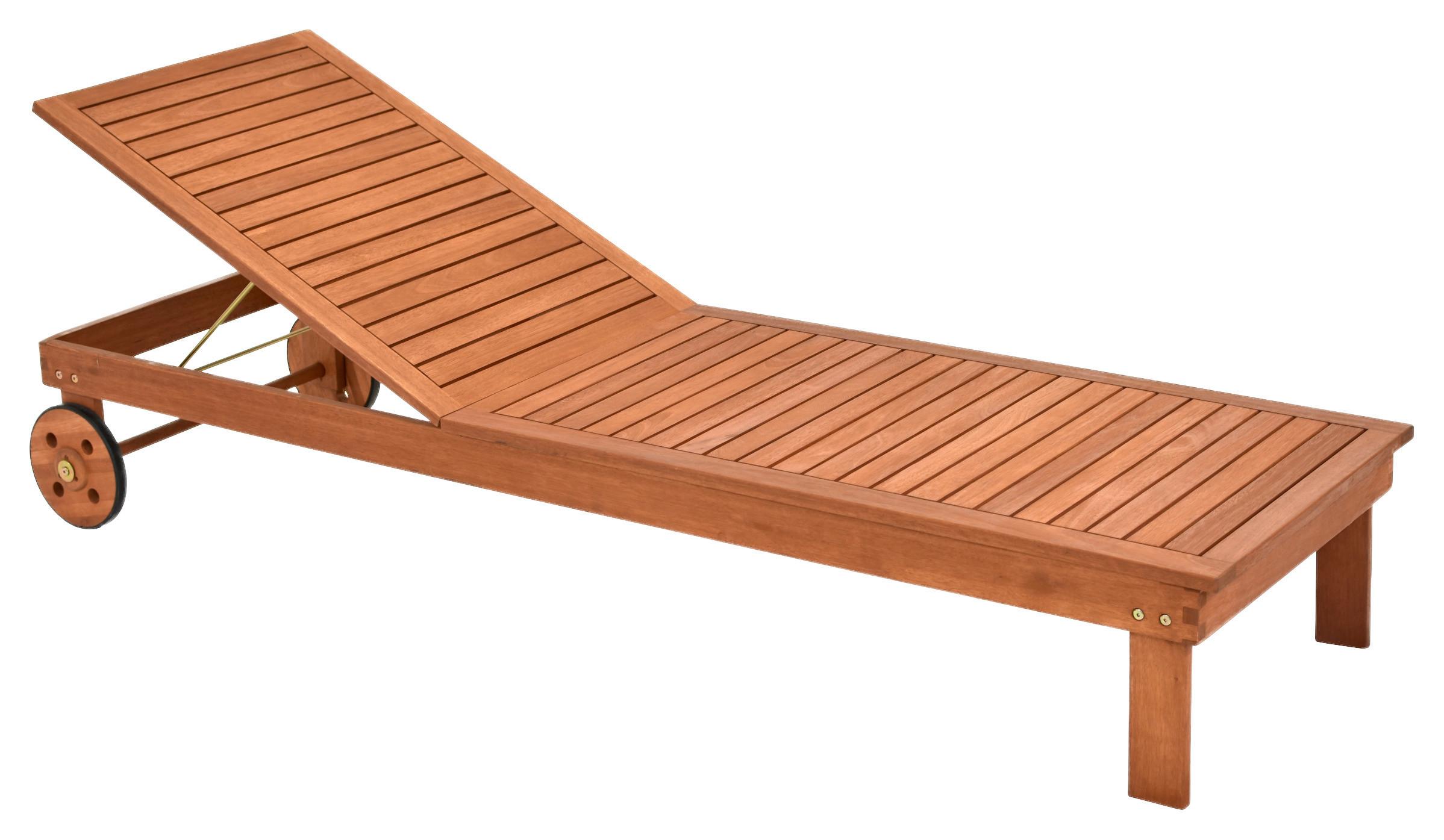 Gartenliege Aktionsliege - Beige/Naturfarben, MODERN, Holz/Textil - Gardenson