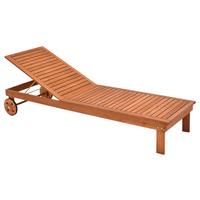 Gartenliege Aktionsliege - Beige/Naturfarben, MODERN, Holz/Textil - Gardenson