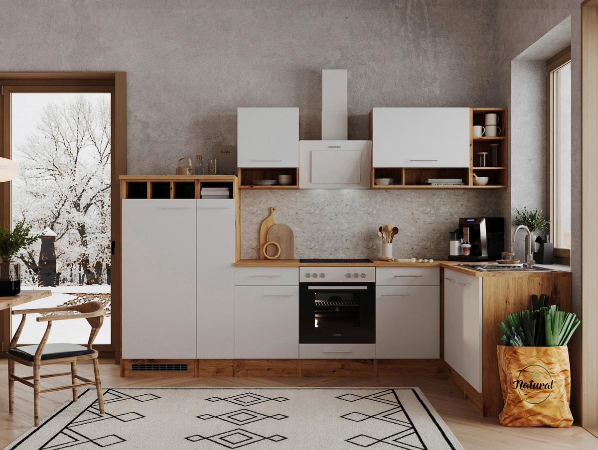 Eckküche Hilde Wildeiche - Wildeiche/Weiß, Basics, Holzwerkstoff (310/172cm) - Respekta