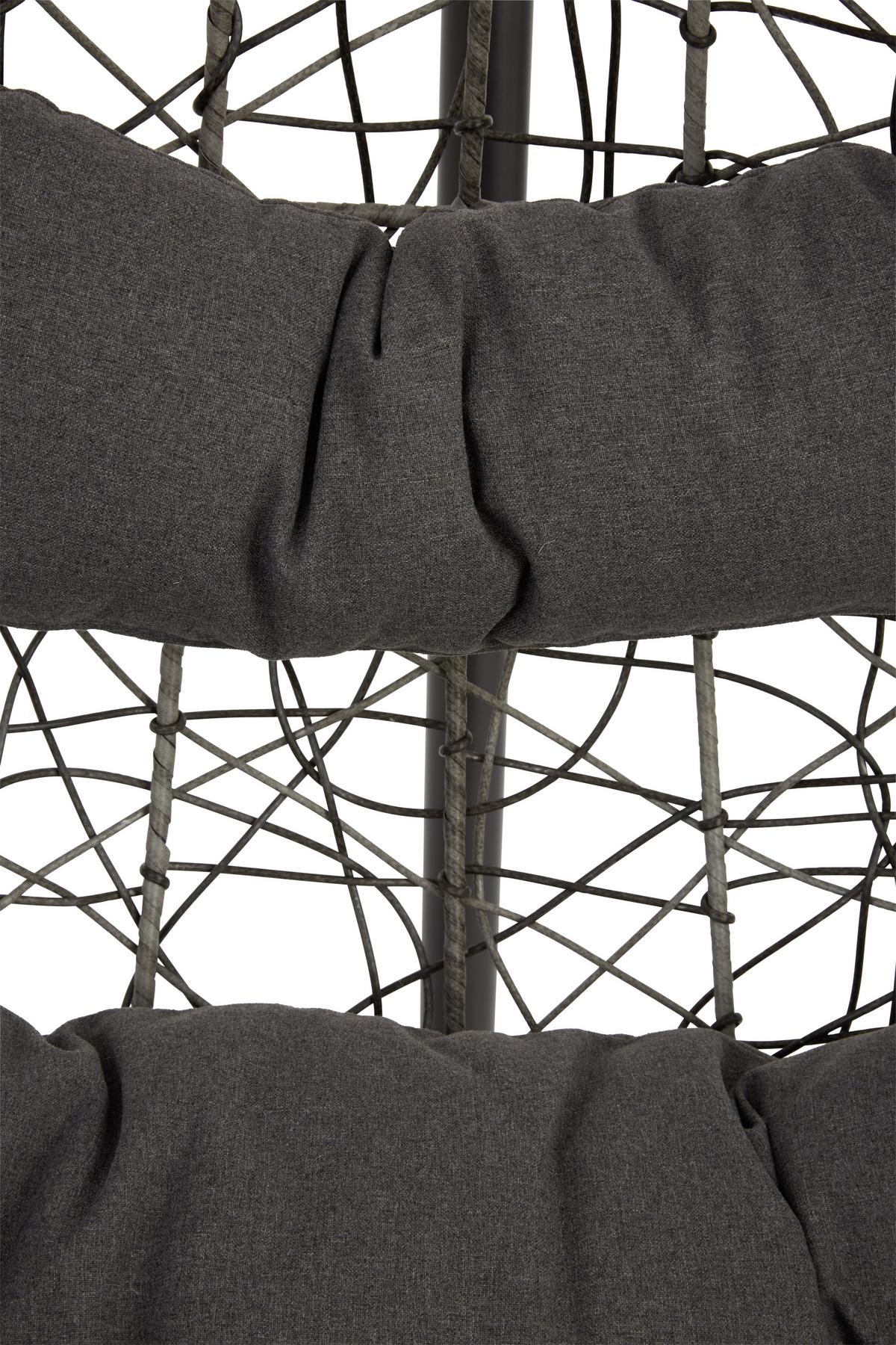 Függőfotel Kim - fekete/szürke, Modern, műanyag/textil (100/199/100cm) - Luca Bessoni