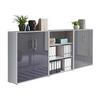 Office Edition B: 253,2 cm Grau/Anthrazit - Anthrazit Hochglanz/Grau, MODERN, Holzwerkstoff (253,2/113,6/33cm) - MID.YOU