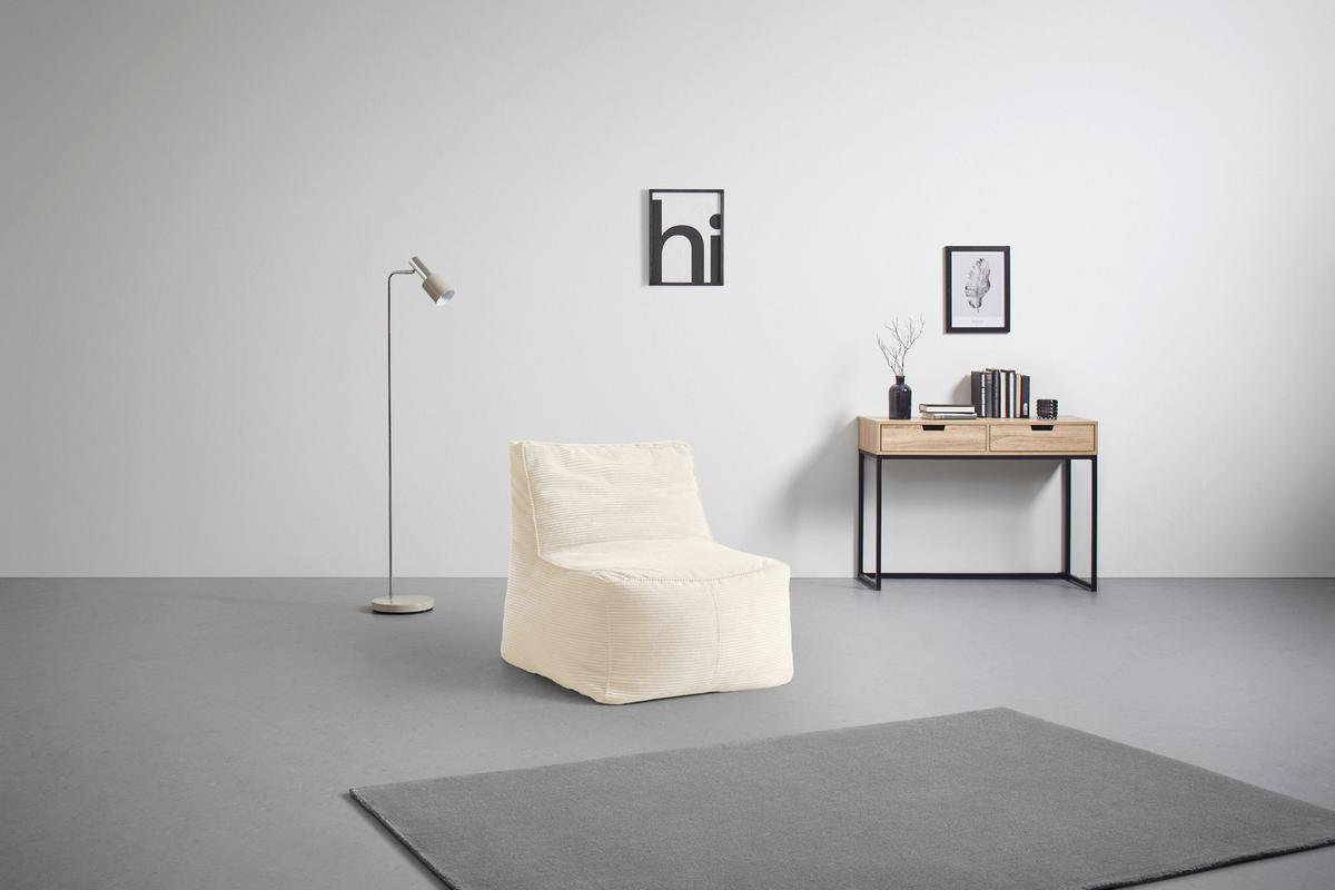 Sedací vak CAROLINE, bílý manšestr, max. 90 kg - bílá, Moderní, textil (75/84/88cm) - Mömax