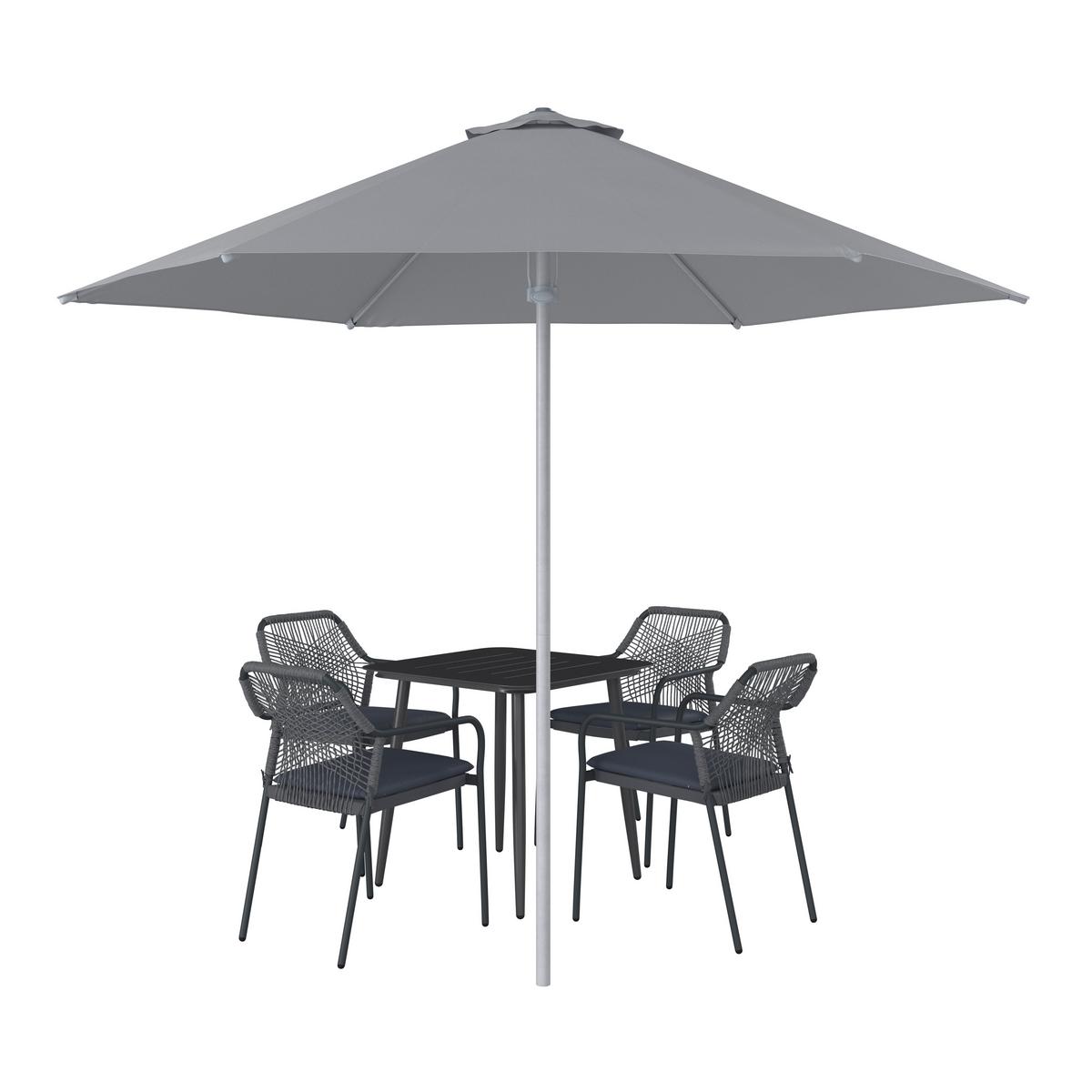 Sonnenschirm Sunny Dm: 259 Cm H: 239cm Grau - Hellgrau, MODERN, Textil/Metall (268/239cm) - Luca Bessoni