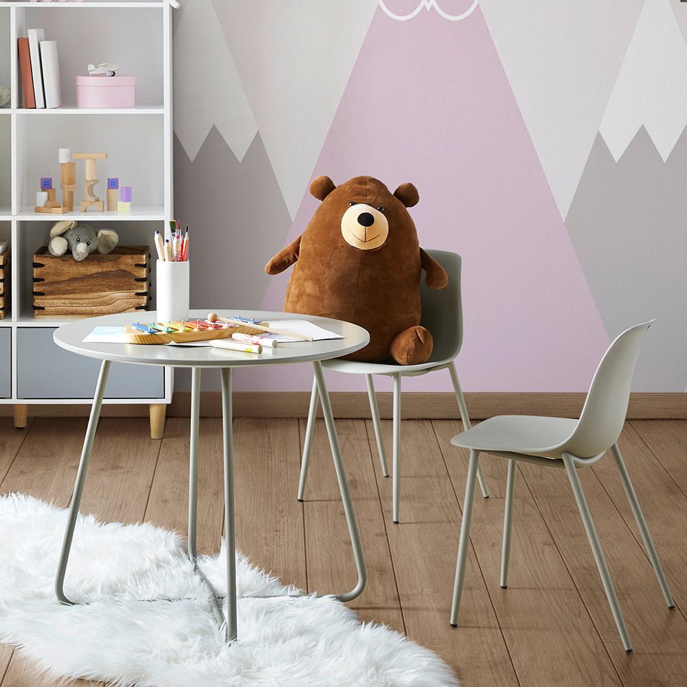 Dětská sedací souprava CASEY šedá - světle šedá, Moderní, kov/plast (60/56/60cm) - Bessagi Kids