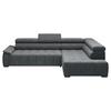 Rohová sedačka GRINALDI, pravá, antracitová - černá/antracitová, Moderní, textil/plast (283/106cm) - Premium Living