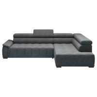 Rohová sedačka GRINALDI, pravá, antracitová - černá/antracitová, Moderní, textil/plast (283/106cm) - Premium Living