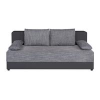 Rozkladacia pohovka LUCY, sivá umelá koža / sivá tk. - čierna/sivá, Design, kompozitné drevo/textil (200/90/103cm) - P & B