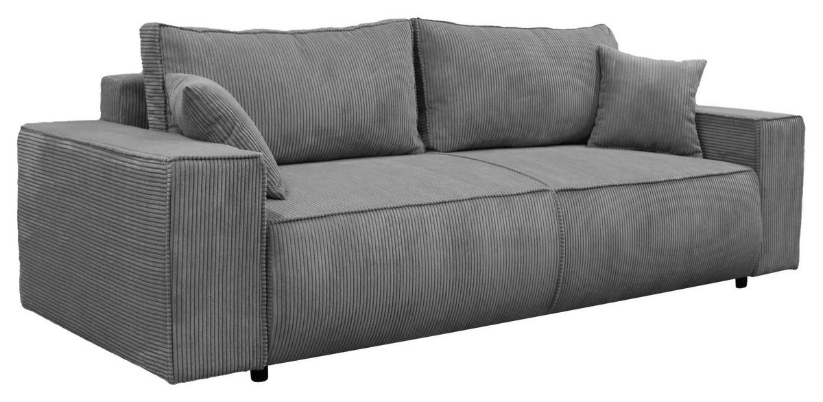 Schlafsofa Loft Dunkelgrau B: 255cm - Dunkelgrau/Schwarz, Design, Textil (255/90/97cm) - MID.YOU