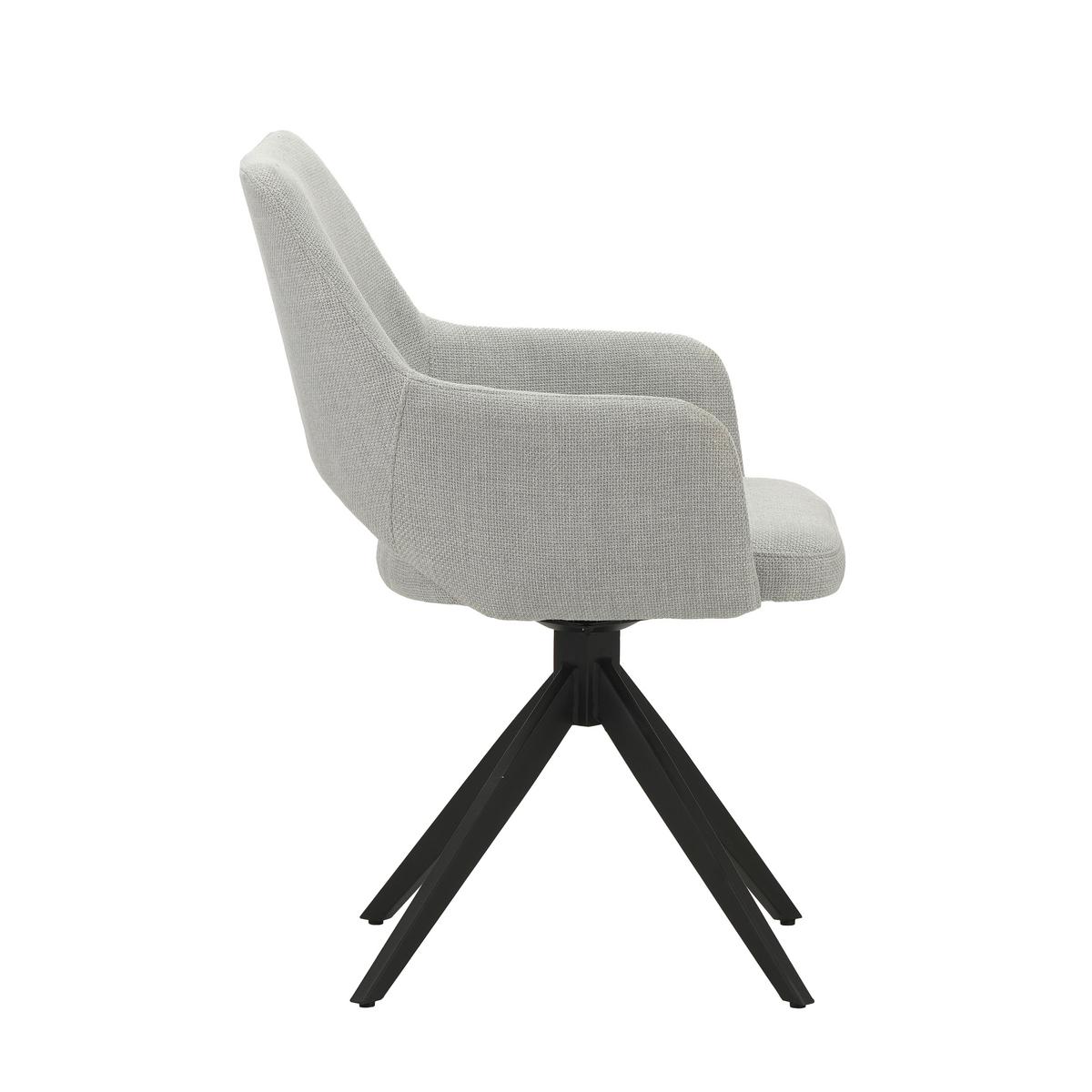 Stuhl Asher Grau, B: 54,5 Cm - Schwarz/Grau, MODERN, Textil/Metall (54,5/85/61,5cm) - MID.YOU