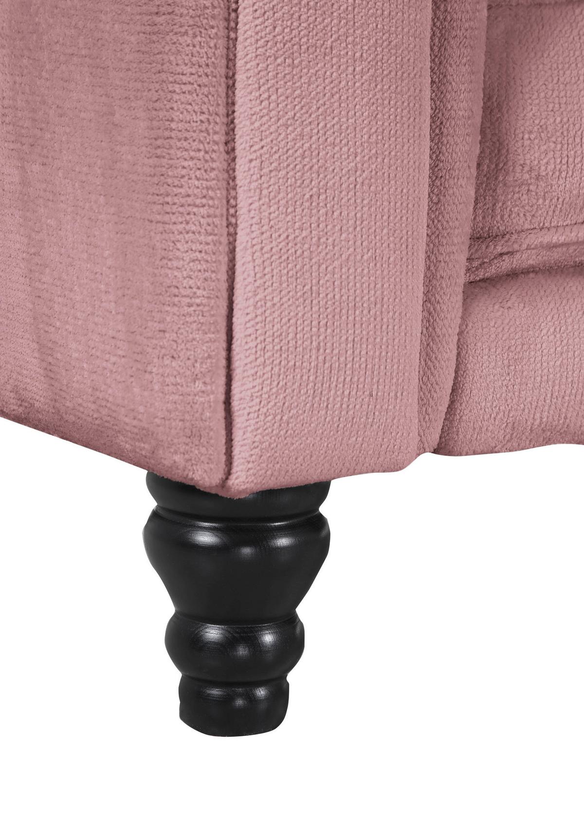 Ecksofa Jonte Rosa S: 260x160 cm - Dunkelbraun/Rosa, Design, Textil (260/160cm) - MID.YOU