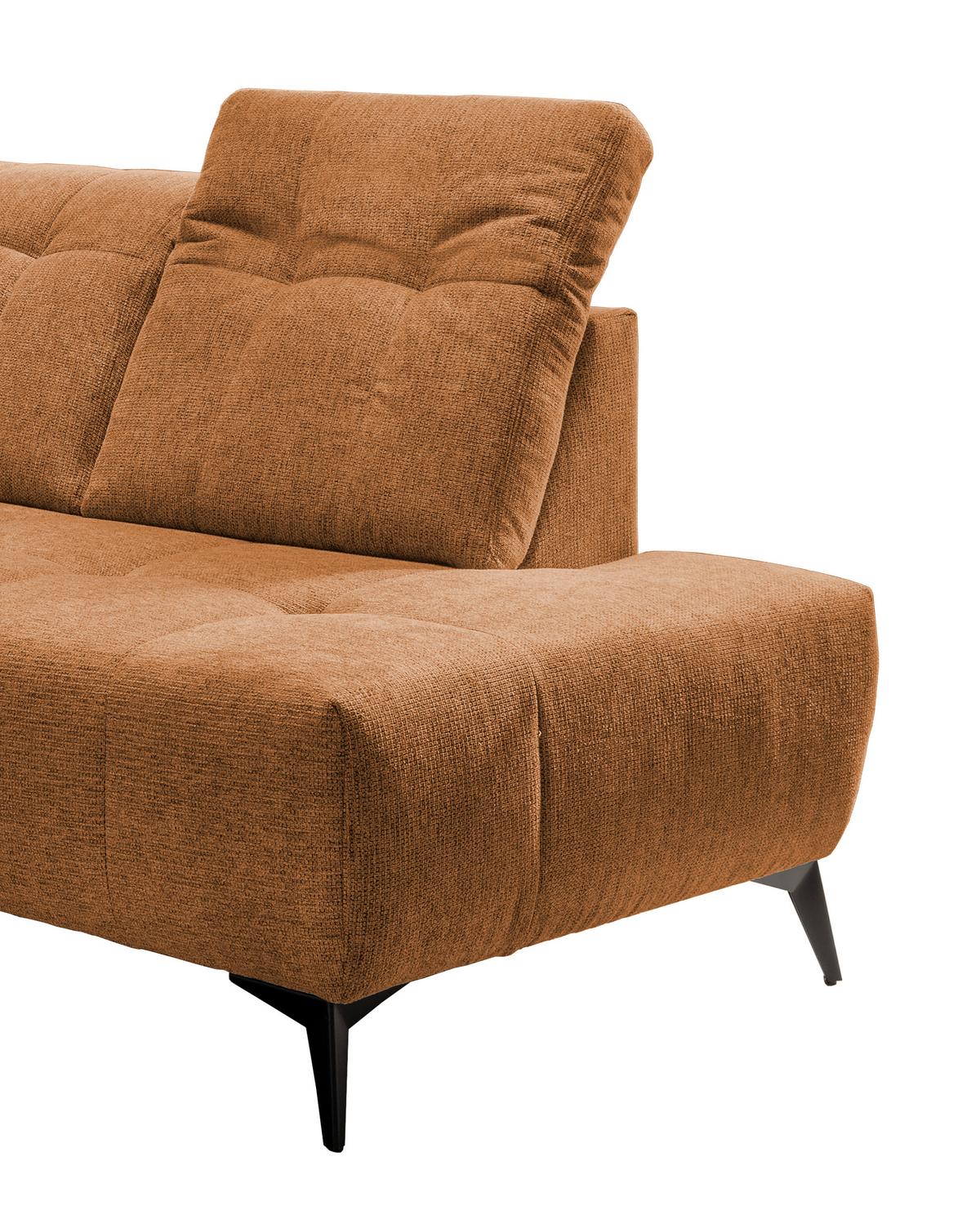Ecksofa Mit Usb Anschluss Sano, Currygelb, S: 261x200 Cm - Currygelb/Schwarz, MODERN, Textil (261/200cm) - Livetastic