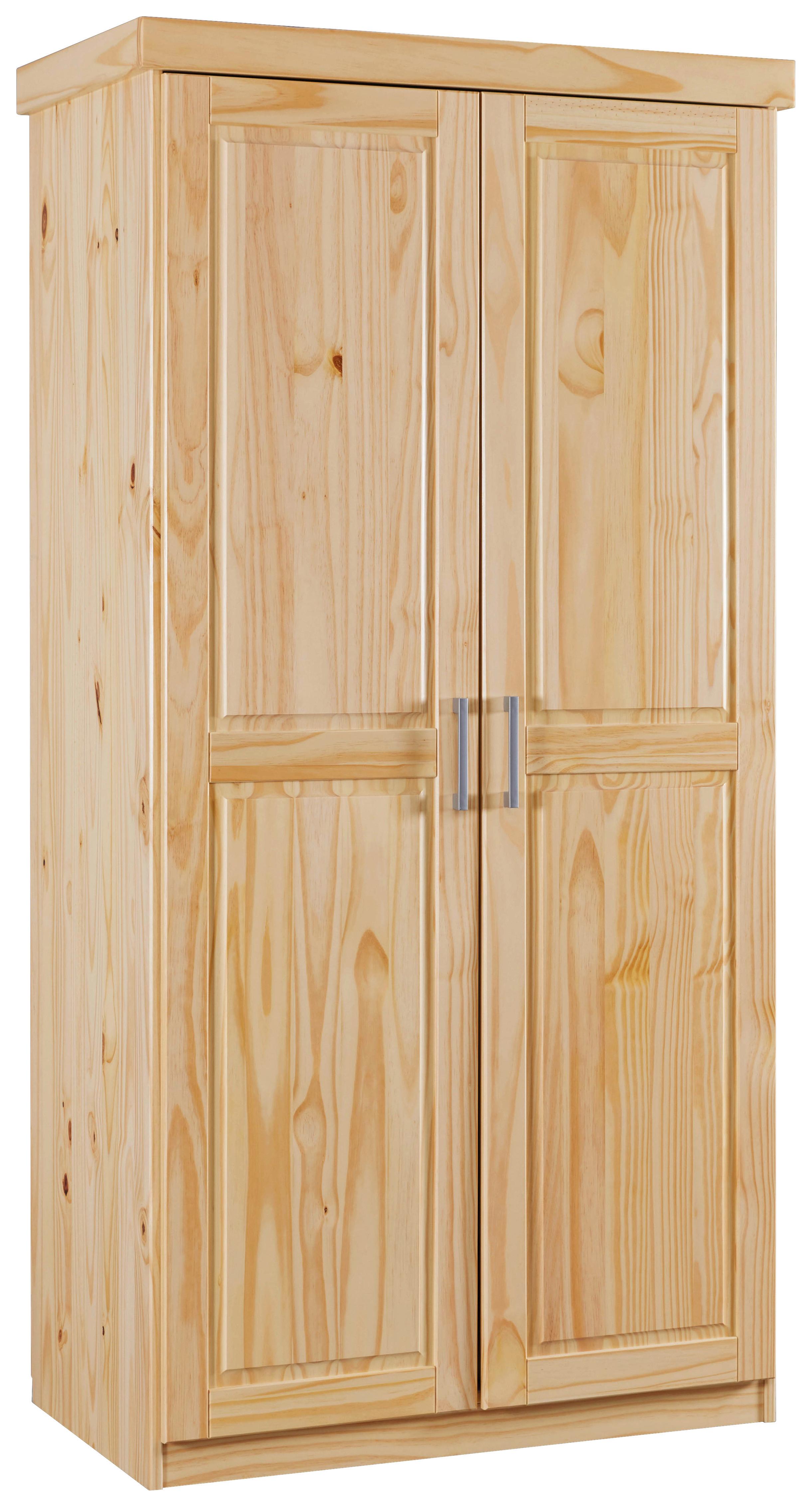 Šatníková skriňa LEON šírka 95cm - farba borovice/hliníková, Lifestyle, kov/drevo (95/190/55cm) - MID.YOU