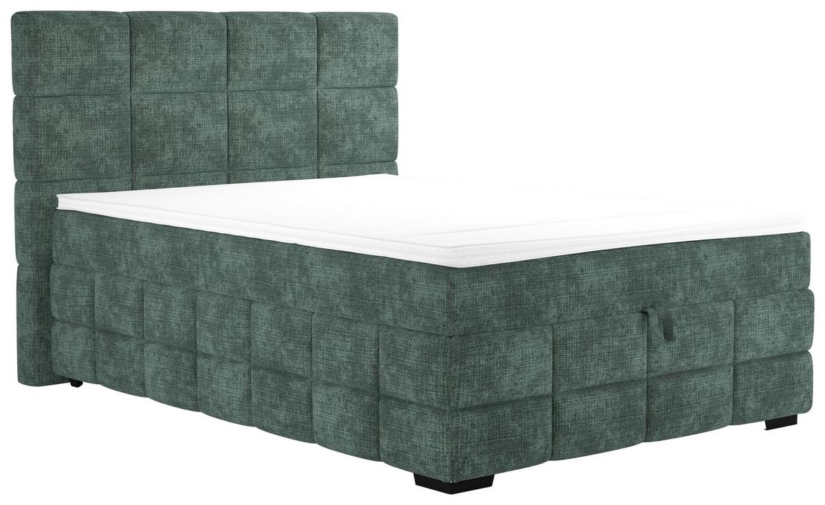 Polsterbett Vega Grün, Lf: 140 X 200 Cm - Grün, Trend, Holz/Textil (140/200cm)