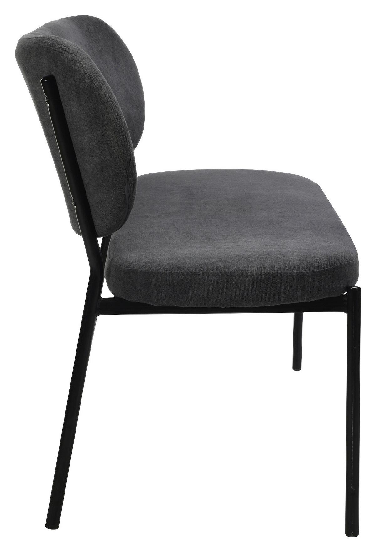 Sitzbank Jersey Schwarz, Dunkelgrau B: 160 Cm - Dunkelgrau/Schwarz, Design, Textil/Metall (160/82/62cm) - MID.YOU