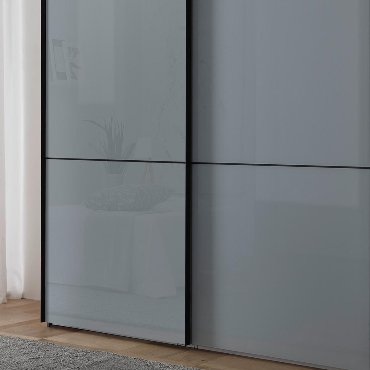 Schwebetürenschrank Glasfront 167 Cm Includo, Hellgrau - Dunkelgrau/Hellgrau, MODERN, Glas/Holzwerkstoff (167/222/68cm)