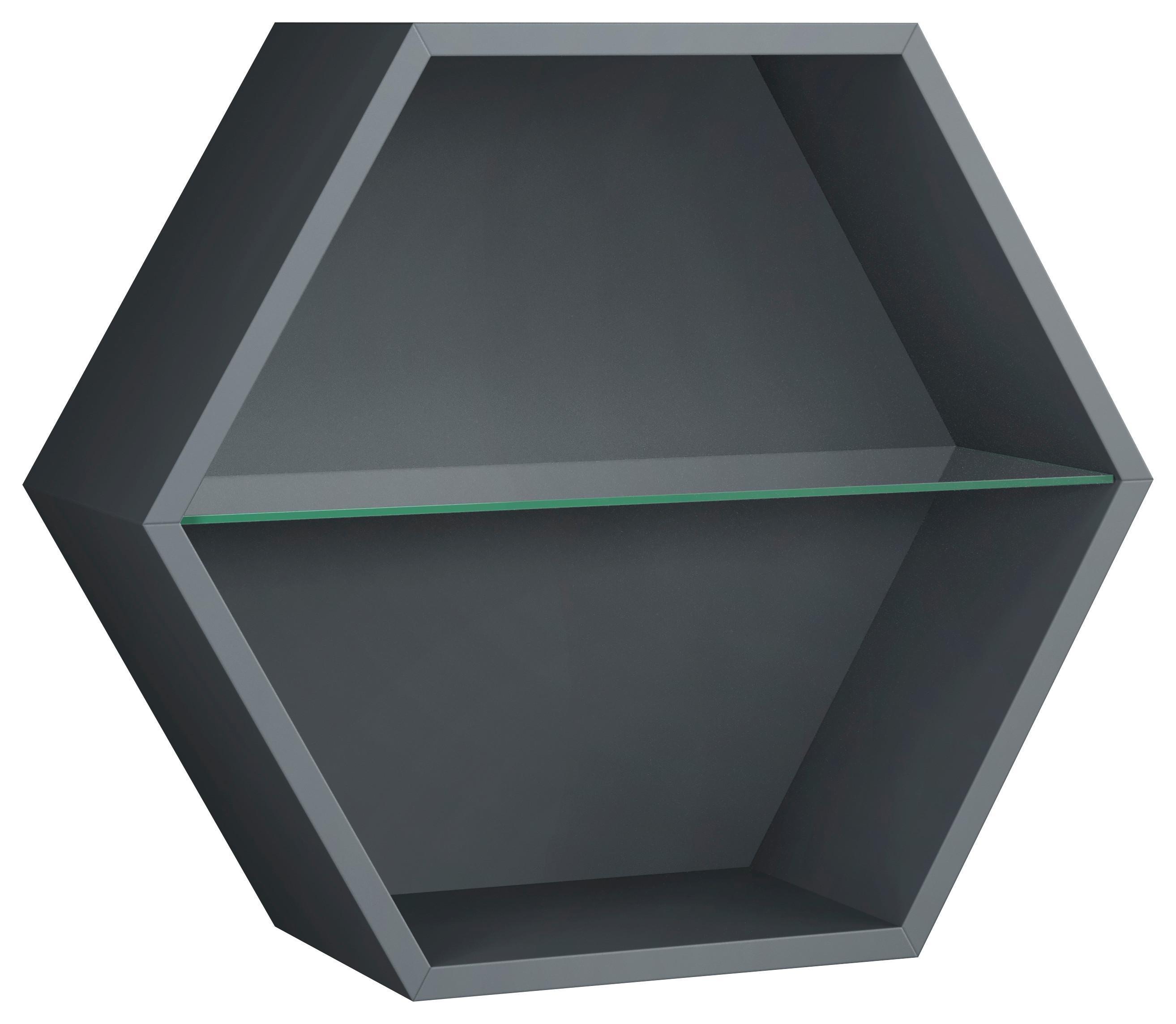 Falipolc Edge 51/19 Cm - antracit, Trend, faalapú anyag (51/44/19cm)