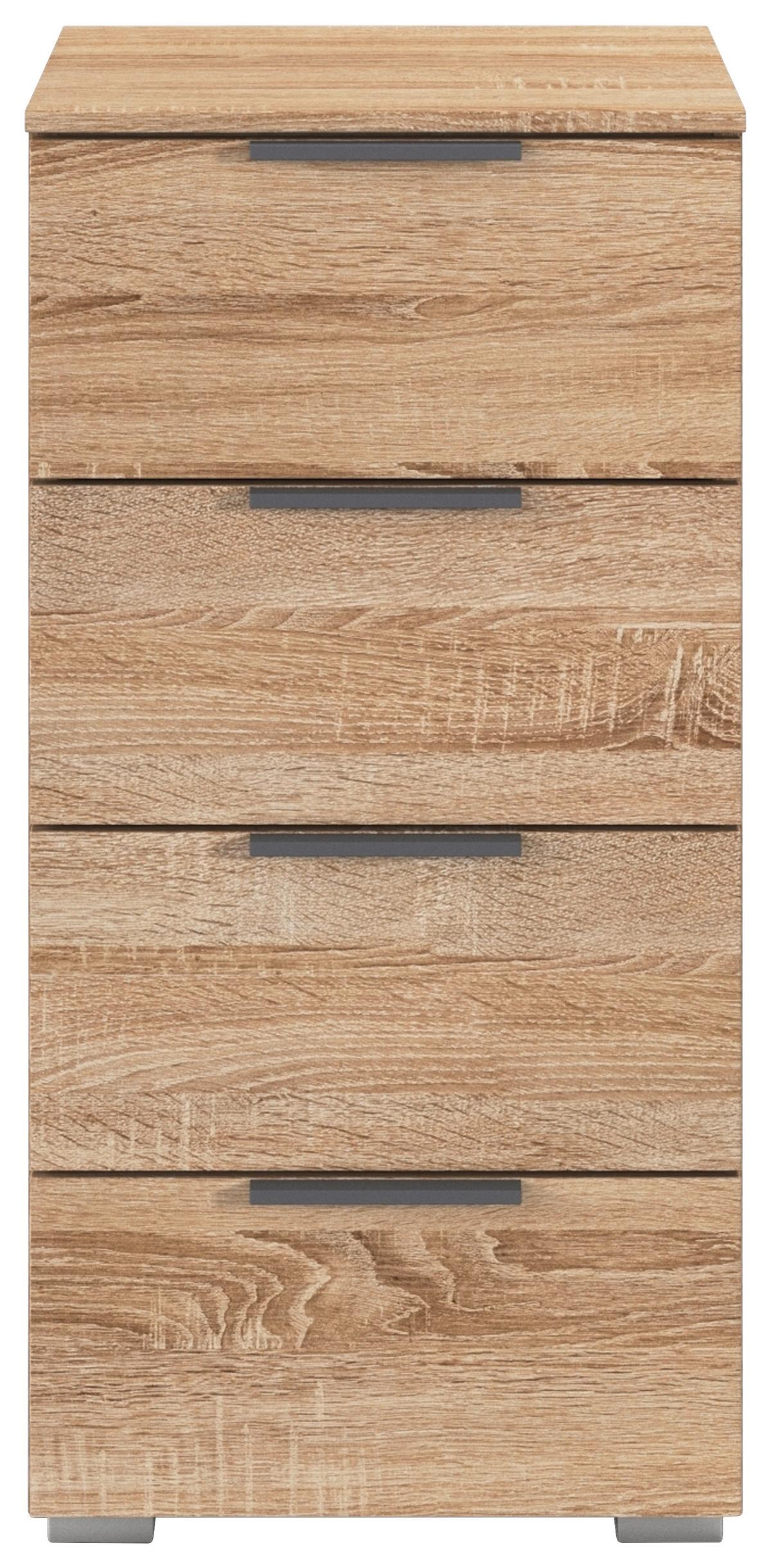 Nachtkästchen Alabama Sonoma Eiche B: 40 Cm - Alufarben/Sonoma Eiche, MODERN, Holzwerkstoff (40/81/42cm) - Rauch Möbel