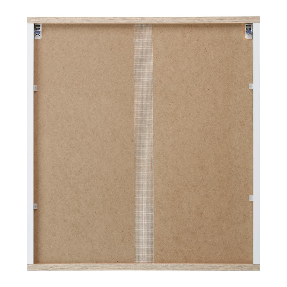 Spiegelschrank Yasmin 2-türig Bht: 60x65x13,9cm Offenes Fach - Eichefarben/Weiß, Basics, Glas/Holzwerkstoff (60/65/13,9cm) - MID.YOU