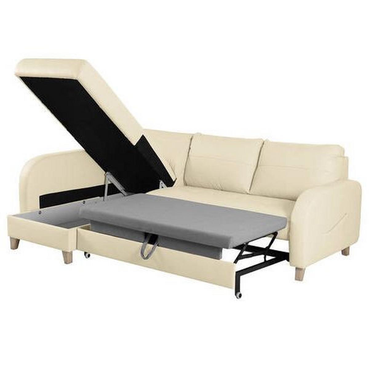 Ecksofa Compact Beige B: 168x227 Cm - Beige/Buchefarben, Design, Leder/Textil (168/227cm) - Livetastic