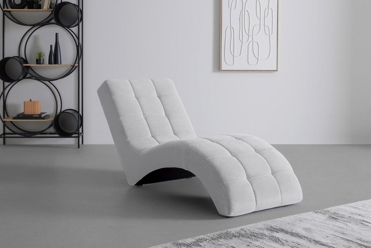 Relaxačné ležadlo LAVANDA, biela, max. 120 kg - čierna/biela, Modern, textil/plast (68/80/167cm) - Mömax