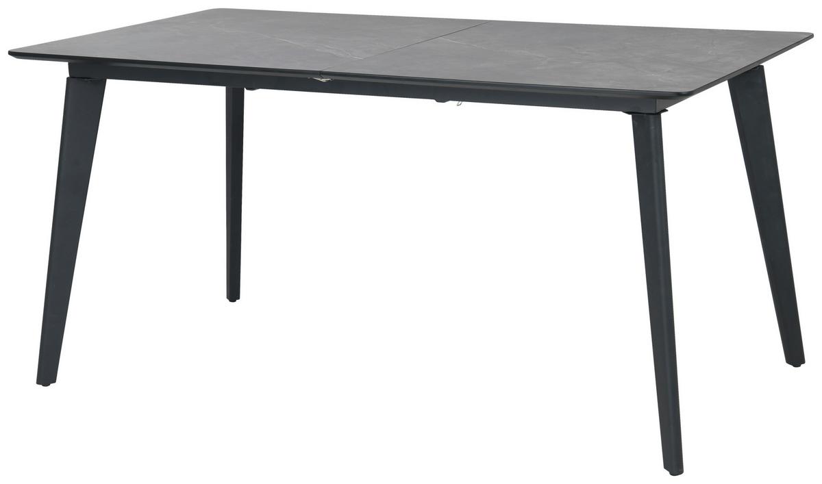Esstisch Alvaro - Schwarz/Grau, LIFESTYLE, Holzwerkstoff/Metall (180/220/75/100cm) - MID.YOU