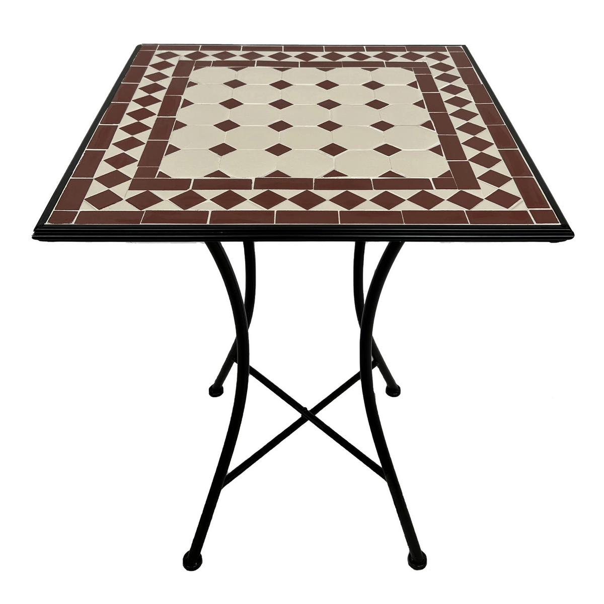 Gartenset Camilla Rot/Weiss - Creme/Schwarz, Basics, Keramik/Metall (60/60/75cm) - Ambia Garden