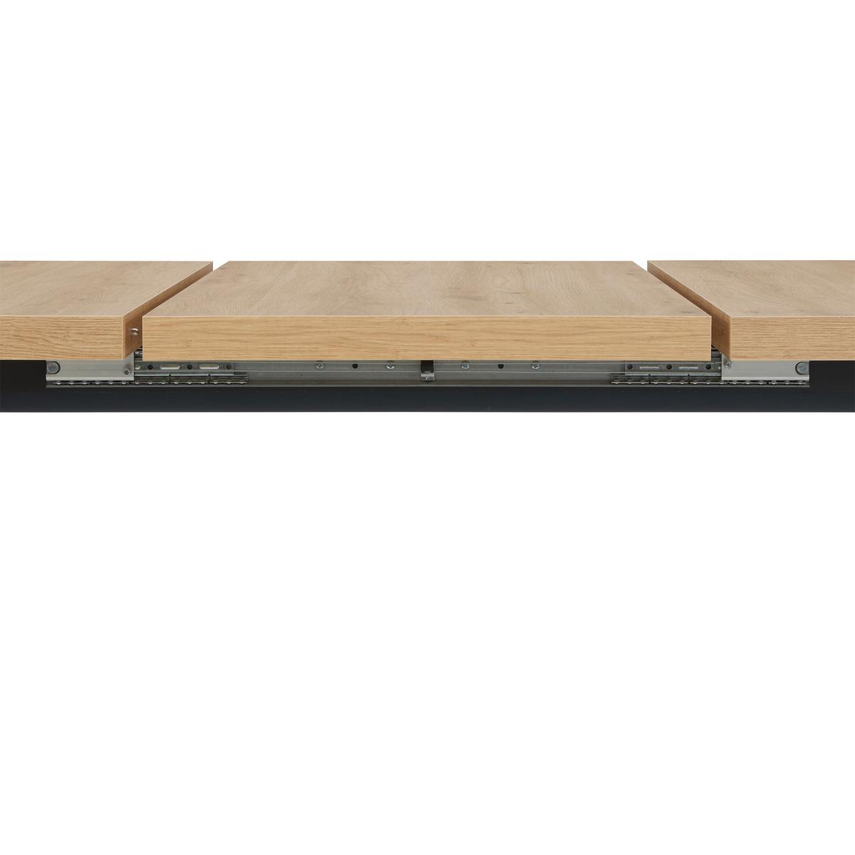VÝSUVNÝ STŮL DINNER KONZEPT 2 - černá/dub artisan, Moderní, kov/kompozitní dřevo (160-210/90/75cm) - Mömax