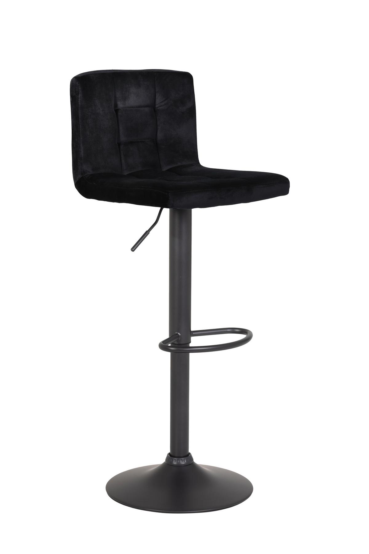 Barhocker höhenverstellbar 2er-Set Amanda II Schwarz - Dunkelgrau/Schwarz, MODERN, Textil/Metall (40/85/48cm) - MID.YOU