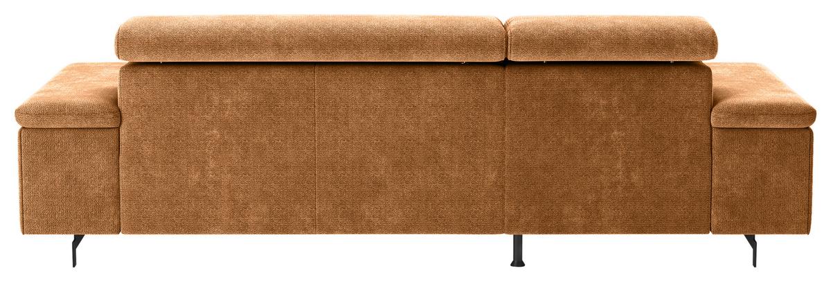 Ecksofa mit Bettkasten Emma Cognac 165x267 cm - Cognac/Schwarz, Textil (165/267cm) - MID.YOU