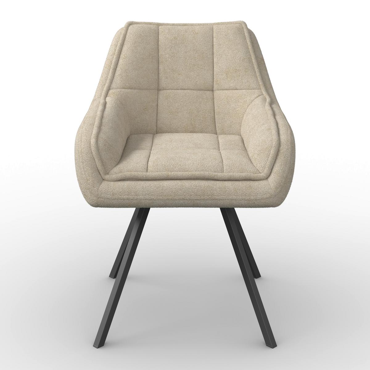 ŽIDLE S PODRUČKAMI BILLY - černá/krémová, Moderní, kov/dřevo (64/87/64cm) - Bessagi Home