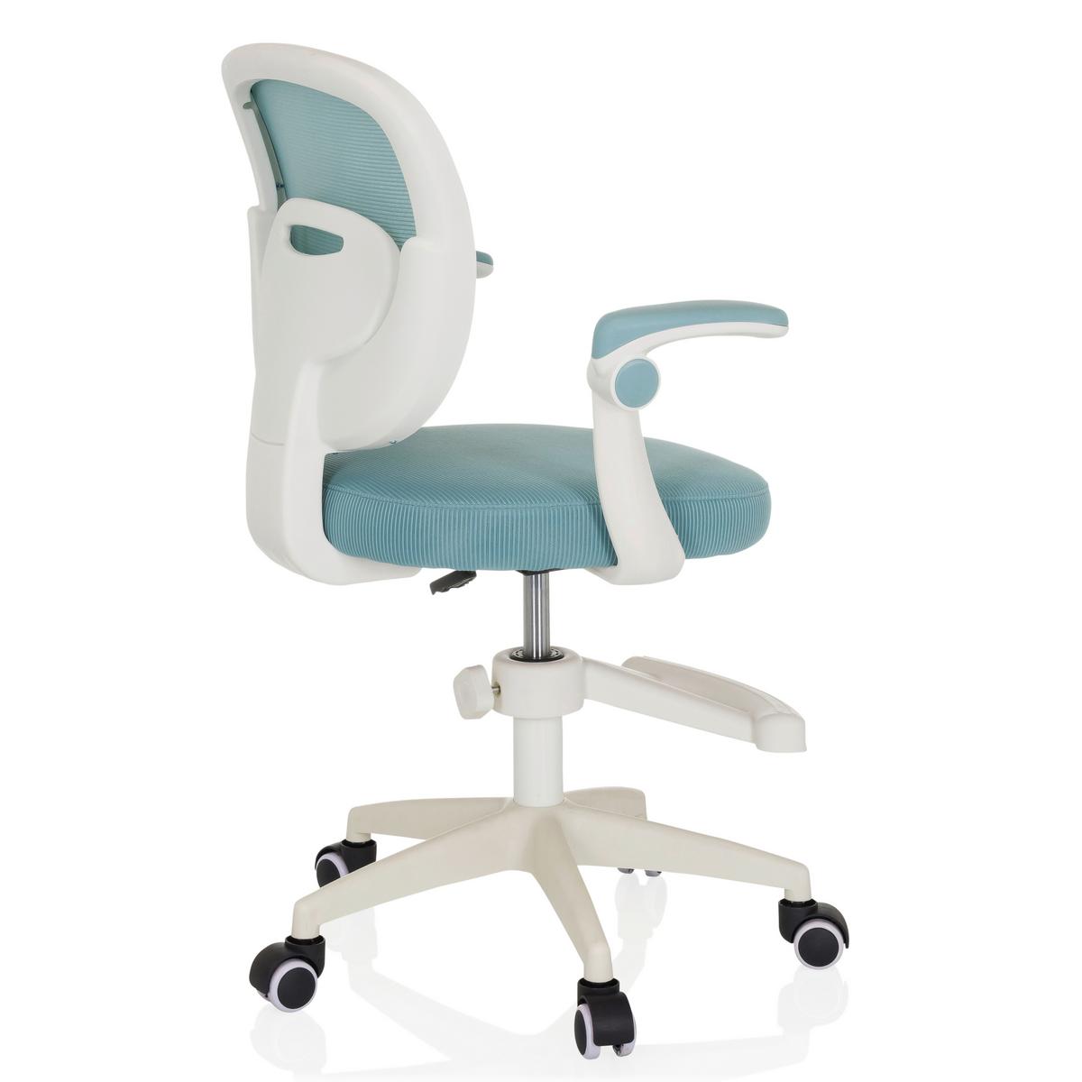 Jugenddrehstuhl Kiddy Smart Aqua B: 61 cm - Weiß, MODERN, Kunststoff/Textil (61/84-97/55cm) - MID.YOU