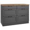 Küchenunterschrank Meran B: 120 cm Grau/Eiche Dekor - Eiche Wotan/Grau, LIFESTYLE, Holzwerkstoff (120/86/60cm) - Held