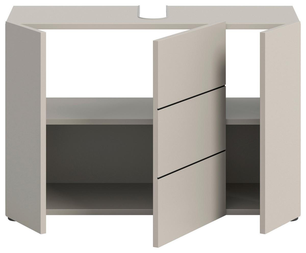 Waschbeckenunterschrank Vira Kaschmir B: 82 Cm - Kaschmir/Schwarz, MODERN, Holzwerkstoff (82/56/34cm) - MID.YOU