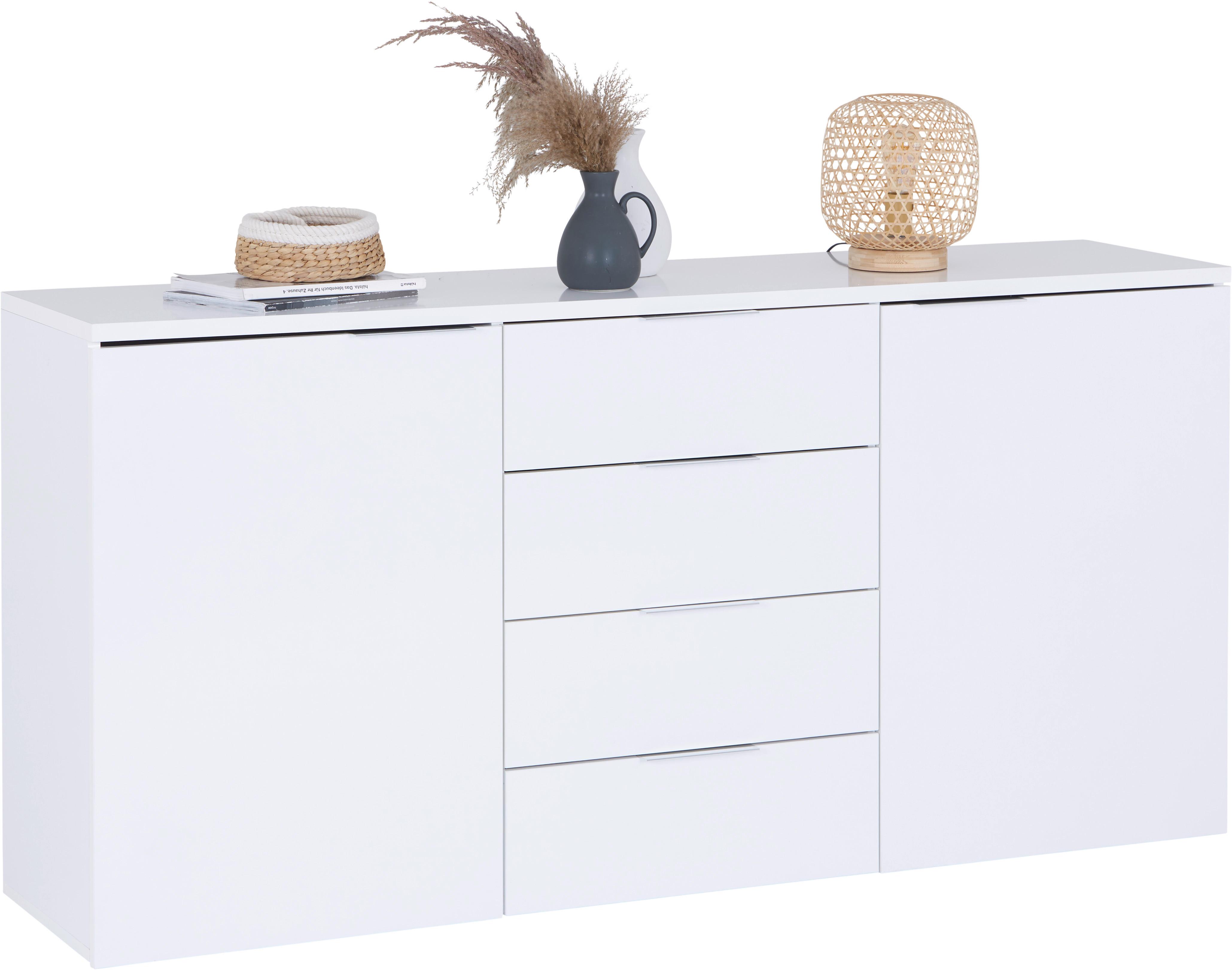 Kommode 180cm Split 2, Weiß - Weiß/Grau, MODERN, Holz (180/89/43cm) - Luca Bessoni