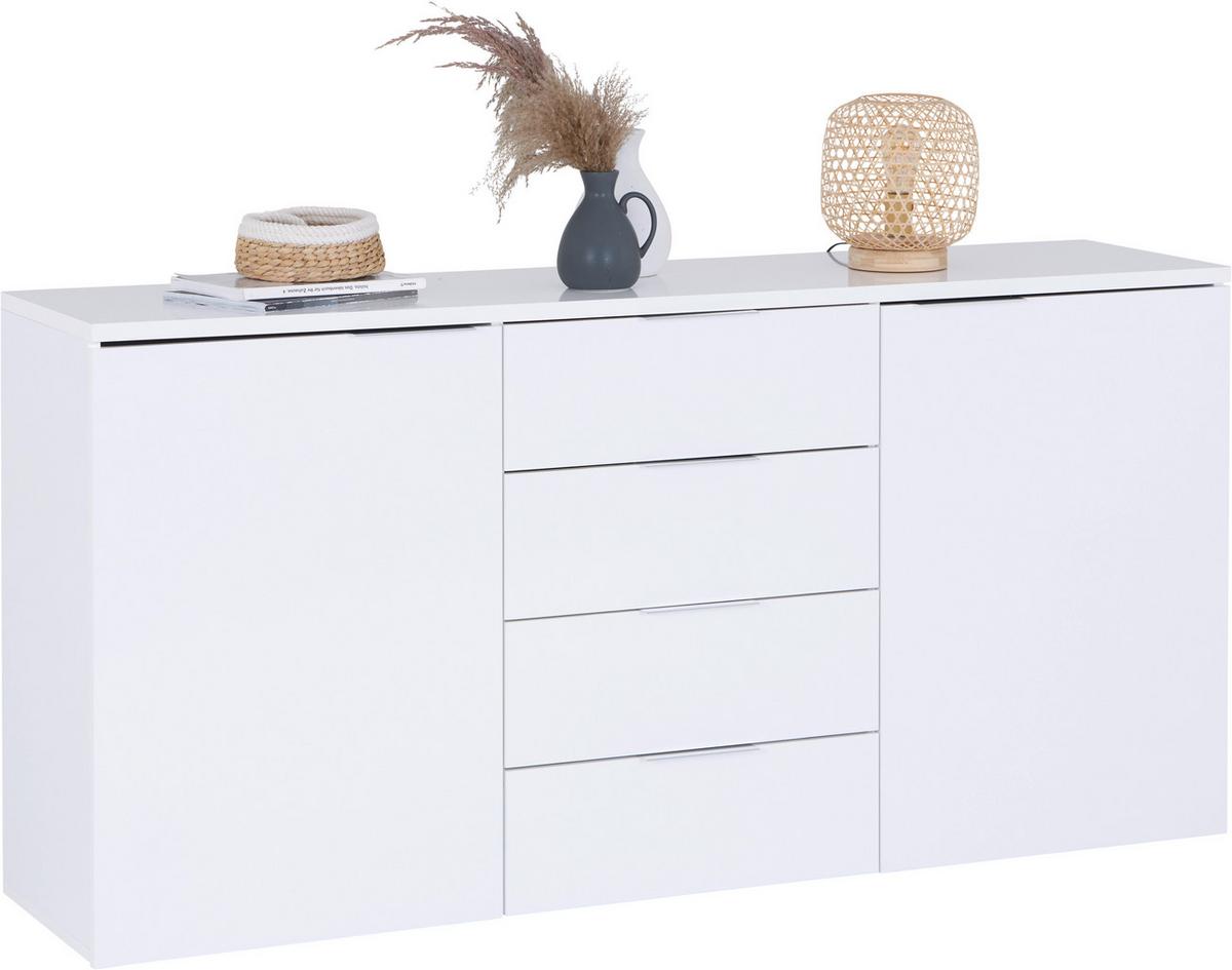 Kommode 180cm Split 2, Weiß - Weiß/Grau, MODERN, Holz (180/89/43cm) - Luca Bessoni