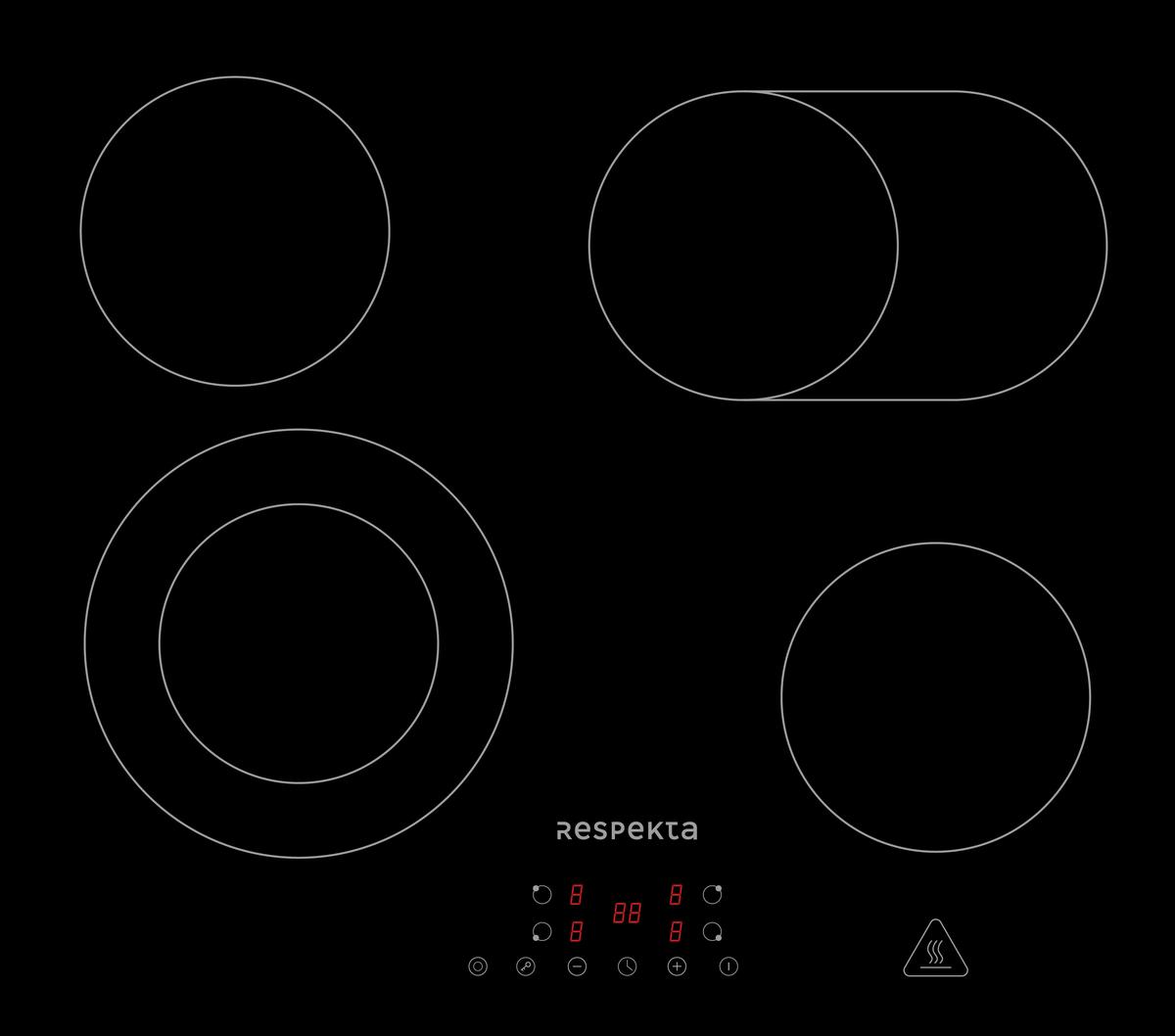 Herdset Schwarz B: 59,5 Cm - Schwarz, Basics, Glas/Metall (59,5/64,5/52,1cm) - Respekta