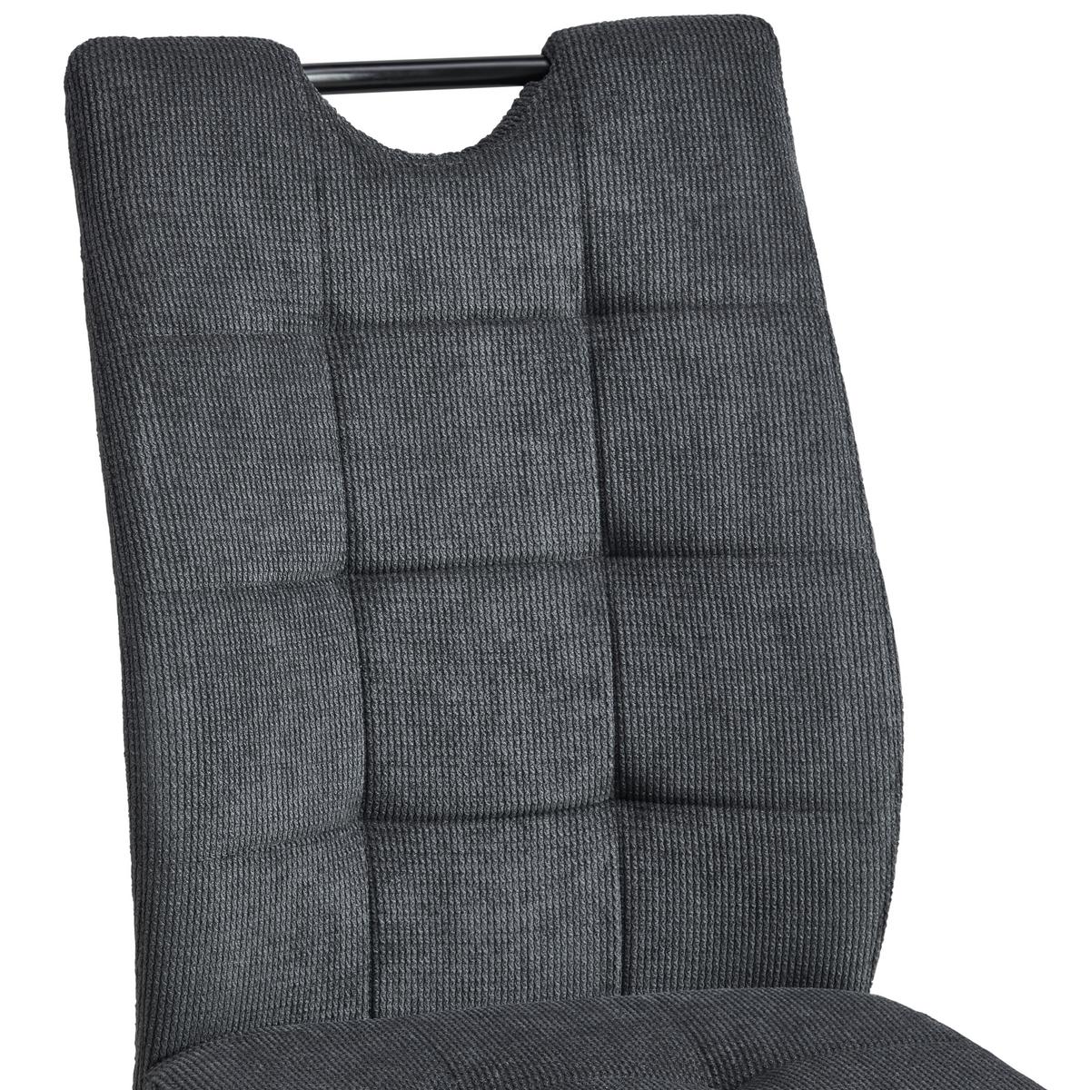 Schwingstuhl Chesterfield - Anthrazit/Schwarz, LIFESTYLE, Textil/Metall (44/96/59cm) - MID.YOU