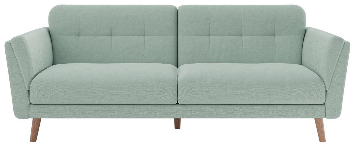 3-sitzer-sofa + Schlaffunktion Helsinki Webstoff Mintgrün - Mintgrün, MODERN, Textil (220,5/88/80,5cm) - MID.YOU