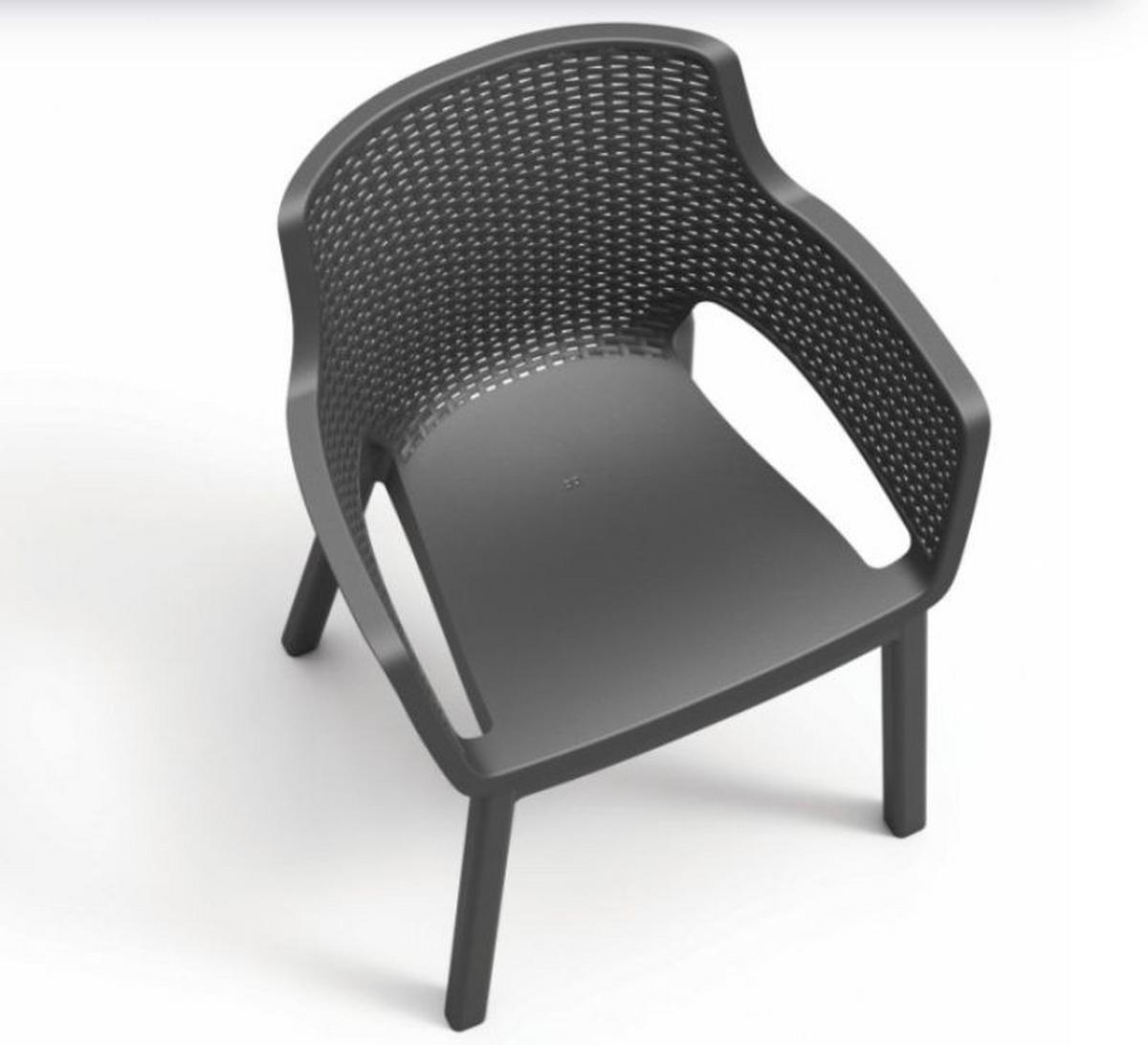 Záhradná stolička farba grafit - barvy grafitu, Moderní, plast (53/78,4/61,5cm) - Mömax