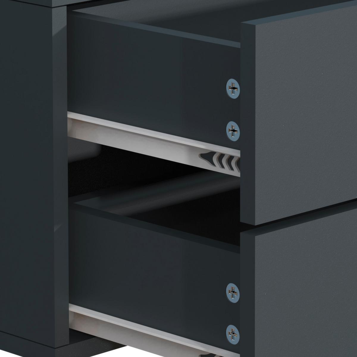 Nachtkästchen USAl L B: 45 cm Anthrazit - Anthrazit, MODERN, Holzwerkstoff (45/30/32cm) - MID.YOU